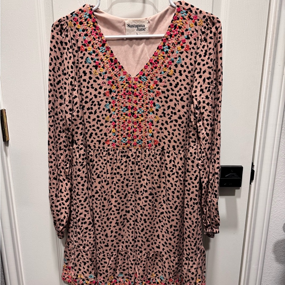 Savannah Jane Pink Leopard Print Dress